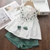 Beer Leider Kinderkleding Sets Mode Meisjes Stawberry Summer Clothing Sets Borduurwerk T-shirt en Jurk Leuke Outfits 210708