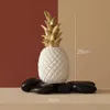 Creative Pineapple Ananas Decoration Nordic Fruit Shape Golden Resin Black White Home Bedroom Desktop Decor 210911