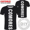 Comores camiseta DIY Free Personalizado Feito Nome Número des Com T-shirt Nação Flag Km French Union Country College Impressão Foto Roupas X0602