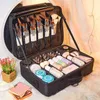 Cosmetic Storage Box Large Capacity Makeup Organizer Women Travel Nail Tattoo Beauty Bag Multi-layer Clapboard es 210922