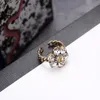 European Brand Fashion Cluster Rings Brass Gold Plated Diamond Charms for Wedding Party Vintage Finger Ring Costume Jewelry284W