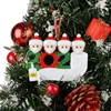 Décorations de noël vente transfrontalière 2022diy nom bénédiction mots résine masque bonhomme de neige famille pour arbre survivant pendentif