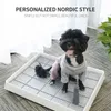 Portable Pets Toliet Formation Plastique avec pilier Tapis de toilette Formation Potty Dog Pad Plateau Formation de toilette Entraîneur urinaire Pee Pad 210401