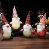 Christmas Decorations Faceless Dwarf Doll Luminous Rudolph Santa old man ornaments Indoor pendant New Year