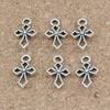 200pcs/lots Antique Silver Alloy Hlollow Cross Christian Charm Pendants For Jewelry Making Bracelet Necklace Findings 10x17mm A-277