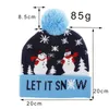 Cappello lavorato a maglia jacquard con berretto natalizio per bambini per adulti che illumina l'albero di Natale del pupazzo di neve lavorato a maglia