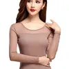 Women Mesh Elastic Bluse Shirt Herbst Winter Casual Tops und Blusen Rollkragenpullope Langarm Slim Plus Size Sexy Stretch 210401