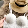 Kadınlar Moda Ins Seksi 3D Işlemeli Göğüs Giyim Kolsuz Giyim Kısa Büstiyer Korse Kırpma Üstleri R414 210527