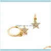 Inne biżuteria luksus cyrkonów bling gwiazda wisiorek obręczy kolczyki do prezentu zaręczynowego Prezent Minimalistyczny Plata de Ley 925 Fine Jewelry Earrin