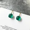 Diamond Studs Örhängen för tjejer Kvinnor Charm Guld Öronringar Multi Skärande yta Färgad Gemstone Koppar Sapphire Designer Smycken Stud Örhängen Lyxig smycken