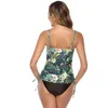 Women's Swimwear Push Up Plus Size Sexy Tankini Ruched Print Padded Bandage Swimdres Swimsuit 2 Pieces 220114