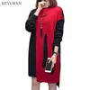 Plus size vrouwen lange mouwen trui jurk vrouwen onregelmatige zoom casual 2021 herfst winter vrouwen O-hals losse gebreide jurken G1214