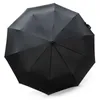Palony varumärke läder krökt handtag män automatiska affärer paraply manliga vindtäta svart stora auto paraplyer parasol regn paraguas 210626