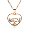 Mode Straat Mum Love Heart-vormige Hanger Ketting Liefdevolle Moederdag Sieraden Gift