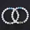 Dog Paw 8mm Stone Beads Charms Bracciale Donna Uomo Bracciale con perline a mano