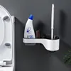 TPR Toilet Brush Holder for Cleaning Multifunction WC Accessories Storage Rack Set Bathrooms 210423