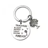 new Stainless Steel Keychain Pendant Teachers Plant Seeds That Grow Creative Tree of Life Decoration Keyring Teacher's Day Gift EWA5996