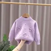 Boys and girls sweater pullover round neck autumn and winter knitted cotton cashmere cute children's bottoming shirt Y1024