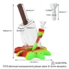 Silicone glass bong smoking pipe toacco bongs pipes hookah dab rigs oil rig use for dry herb ice cream shaped with free bowl