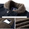 Winter Mäns Jackor Cashmere Casual Cotton Fleece Bomber Jacka Högkvalitativa Mode Varma Coats Brand Plus Velvet Kläder 211126