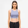 Lu-131 Anti Glans Kvinnor Camis High Round Neck Sports Bra Sexig Tillbaka Anti-Shock Running Fitness Underkläder Gym Kläder Kvinnor Tank Tops