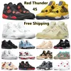 أحذية كرة السلة للرجال 4s 4 Red Thunder Lightning University Blue Black Cat White Oreo Sail Shimmer Cool Grey Pure Money للرجال أحذية رياضية رياضية