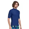 Costumes une pièce Men039s à manches longues anti-éruption UPF 50 UV Protection solaire natation Surf chemise pour hommes Lycra basique peau combinaison Tig7489368