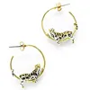 Boucles d'oreilles Huggie léopard pour femmes, haute qualité, couleur or, métal, luxe, peinture à la main, émail, bijoux animaux