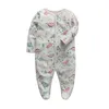 2020 Nya Babies Romper Nyfödda Baby Boys Girls Sleepers Pyjamas 3m -12 m Månader Jumpsuit Spädbarn Långärmad Kläder G1221