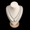 Marka Pure 925 Sterling Silver Jewelry Dla Kobiet Long Lock Neckalce Pearls Wisiorek Luck Gold Color Party Naszyjnik Łańcuchy