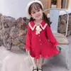 Vestito da ragazza primaverile a maniche lunghe pieghettato coreano per bambini da principessa per bambini Abbigliamento per bambine 210625