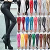 Women Tight Trouser Autumn Winter Thin Velvet PU Leather Pants Female Sexy Elastic Stretch Faux Skinny Pencil Pant 210520