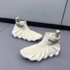 Kadın Elastik Yüksek Üst Sneakers Günlük Yuvarlak Kafa Düz Topuk Viskon Ayakkabı Yüksek Üst Örgü Gelgit Kadın Ayakkabıları Sekiz Çeşitler
