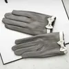 Женский короткий дизайн овчины перчатки из натуральной кожи перчатки лук дизайн розовый мотоцикл перчатка H1022