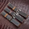 Assista Bandas Relógios de Luxo Strap Homens de Alta Qualidade Genuine Leather Watchband 20mm 22mm 24mm 26mm Bambu Nó Black Brown Bhone Belt 2021