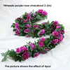 Decorative Flowers & Wreaths Artificial Rose Silk Flower Vine Plant Decor Fake Leaves Wall Hanging Wedding Decoration Home Garden Pipe Garla