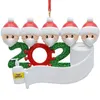 Świąteczne dekoracje transgraniczne sprzedaż 2022Diy imienia błogosławieństwo słów żywiczna maska ​​Snowman Family for Tree Survivor wisiorek