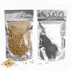 100 pcs/lot Stand Up feuille d'aluminium sac à fermeture éclair en plastique refermable emballage vide poche pour aliments café stockage paquet sacs