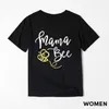 Summer Bee Print Svart T-shirts för mamma och mig 210528