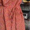 Grande taille Robe d'été filles rouge fête femme Vintage imprimé à manches courtes femmes es surdimensionné Robe Vestido 210423