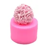 CHUANGGE Handmade Candles DIY Silicone Mold 3D Rose Ball Aromatherapy Wax Gypsum Mould Form Candles Making Supplies 1352 V2