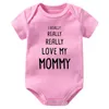 Rompers Cute I Really Love My Mommy Born Baby Boy Girl Romper Cotton Short Sleeve Jumpsuit Infant Clothes Pajama Outfits