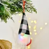 Christmas Gnome Lights Handmade Swedish Tomte Ornaments Santa Plush Doll Hanging Decoration Pendants PHJK2109