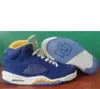 مع Box 5 Marquette PE Mens Basketball Shoes 5s Blue Blue Yellow White Men Outdoor Sports Sneakers Running مع Box279m