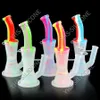 Double-filter smoking water pipe silicone hookah bubbler dab rig oil bong pipes