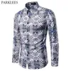 Psychedelic Mandala Print Shirt Mannen Mode Lange Mouw Regelmatige-Fit Plus Size Shirts Mens Party Causal Social Shirt Male 210522