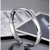 Foxanry 925 Sterling Silver Terndy Couples Cuff Bangles Simple Smooth Bracelet Jewelry for Women Size 64mm Adjustable8158624