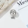 Adatto ai braccialetti Pandora 20pcs Charms con ciondolo in cristallo con osso di cane Perline Charms in argento con perline per gioielli fai da te per collana europea