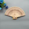 Party Favor 50PCS Personalized Wedding Fan Favors Wooden Hollow Out Sandalwood With Organza Bag Customized Folding Hand Engrave Lo201j