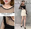 Cotton Summer Tee Shirt Womens See-through Transparent Mesh Tops Long Sleeve Slim Ladies O Neck T-Shirt Arrival T03001B 210421